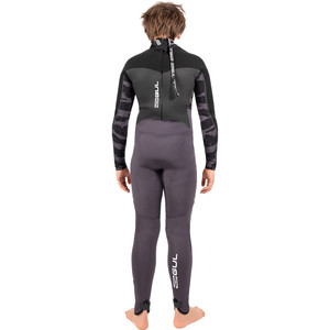 2024 Gul Junior Response 5/3mm Back Zip Wetsuit RE1218-C1 - Charcoal / Contour Camo